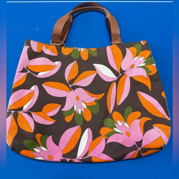 Kate Spade Floral Canvas Tote - Pink, Orange, Green. Very Good Condition - Picture 6 of 8